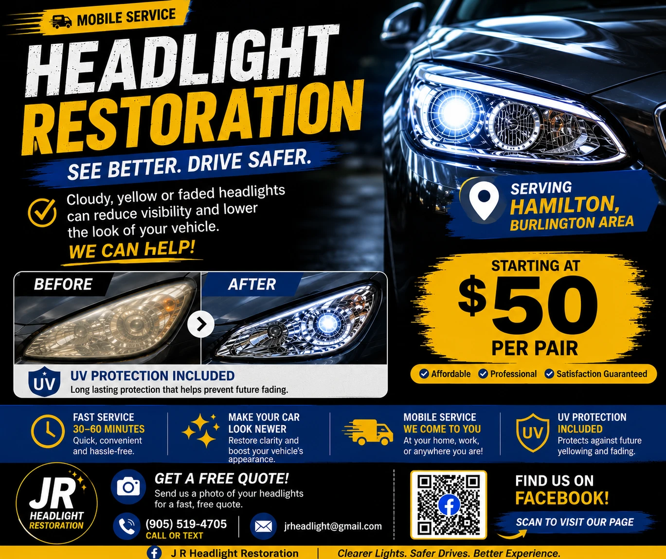JR Headlight Restoration Service