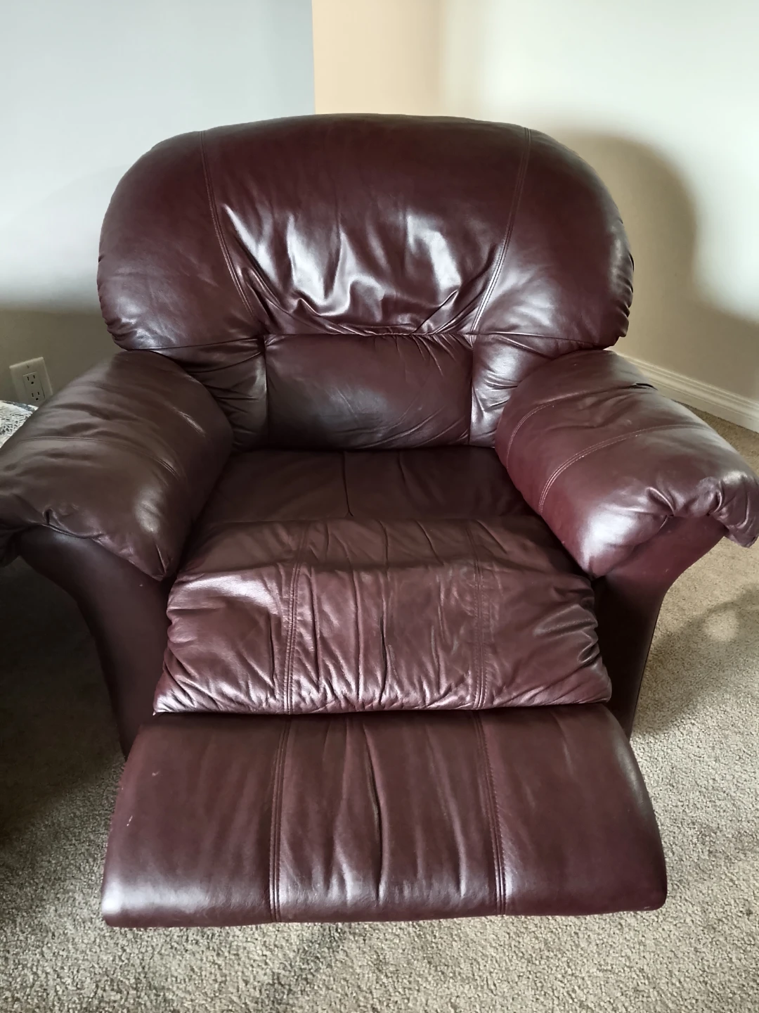 Brown Leather Recliner Chair - photo 2