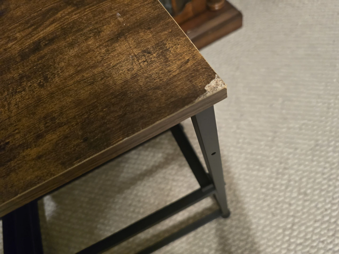 Rustic Fake Wood Top TV Stand Metal Frame - photo 4