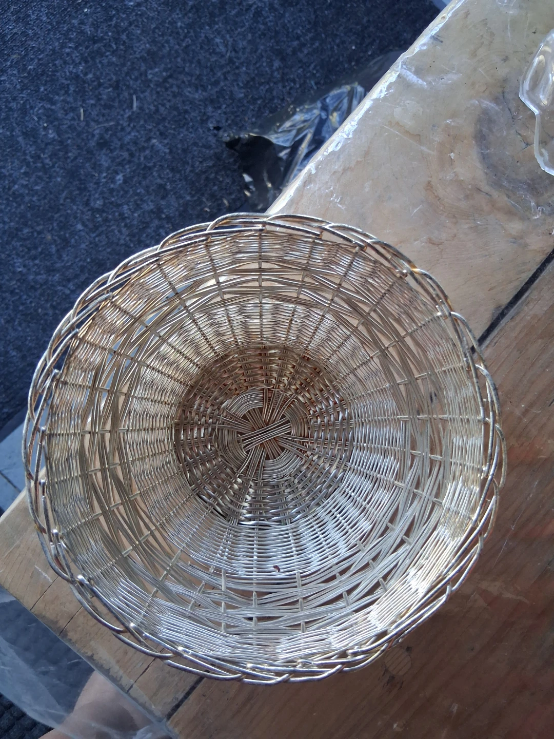 antique silver Wire fruit bowl