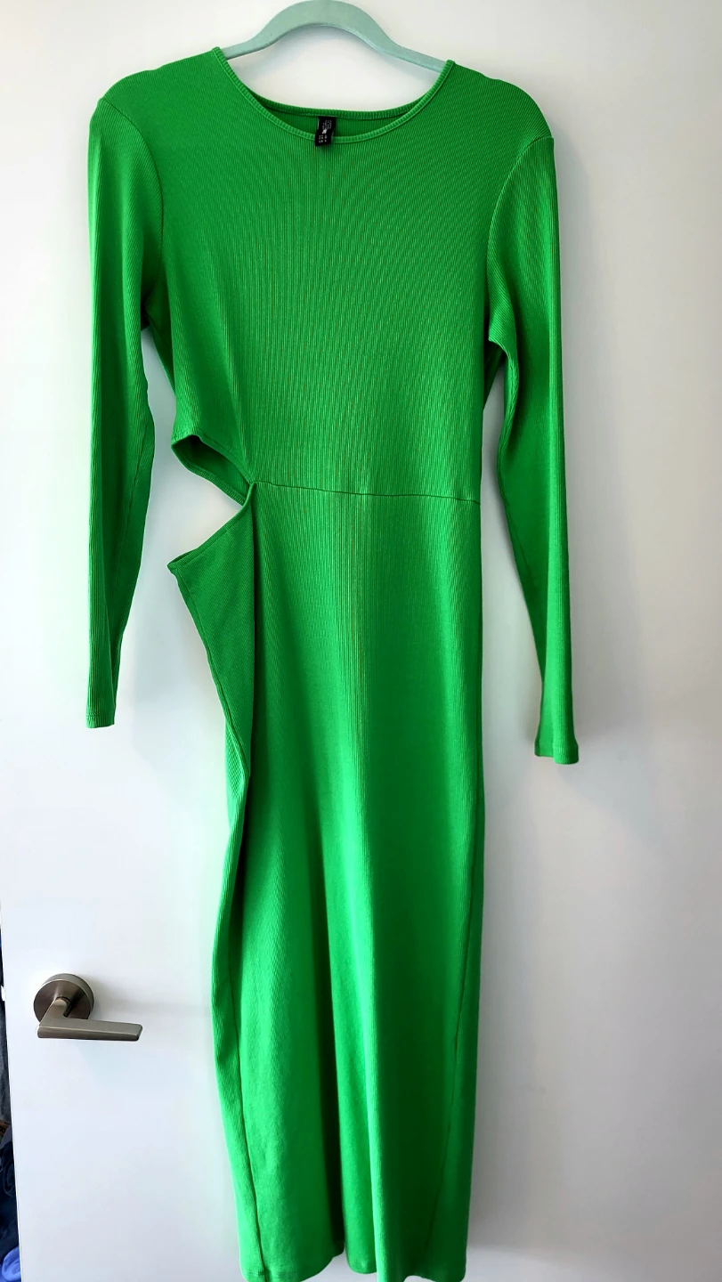 ONLY Ribbed Cut-out Midi Dress - Green
