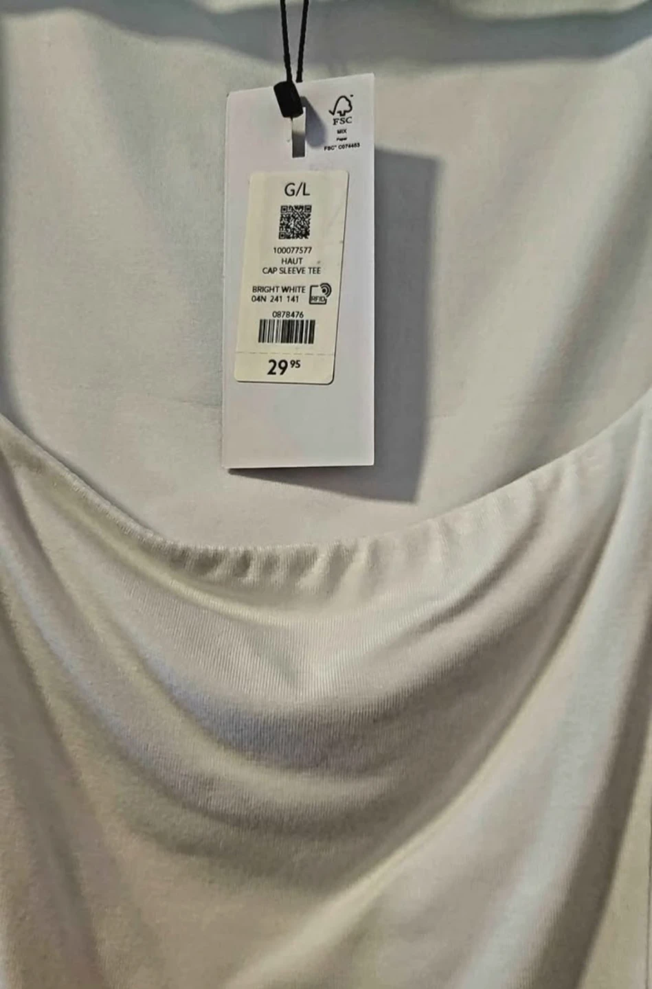 NEW Dynamite White Cap Sleeve Tee Large - photo 2