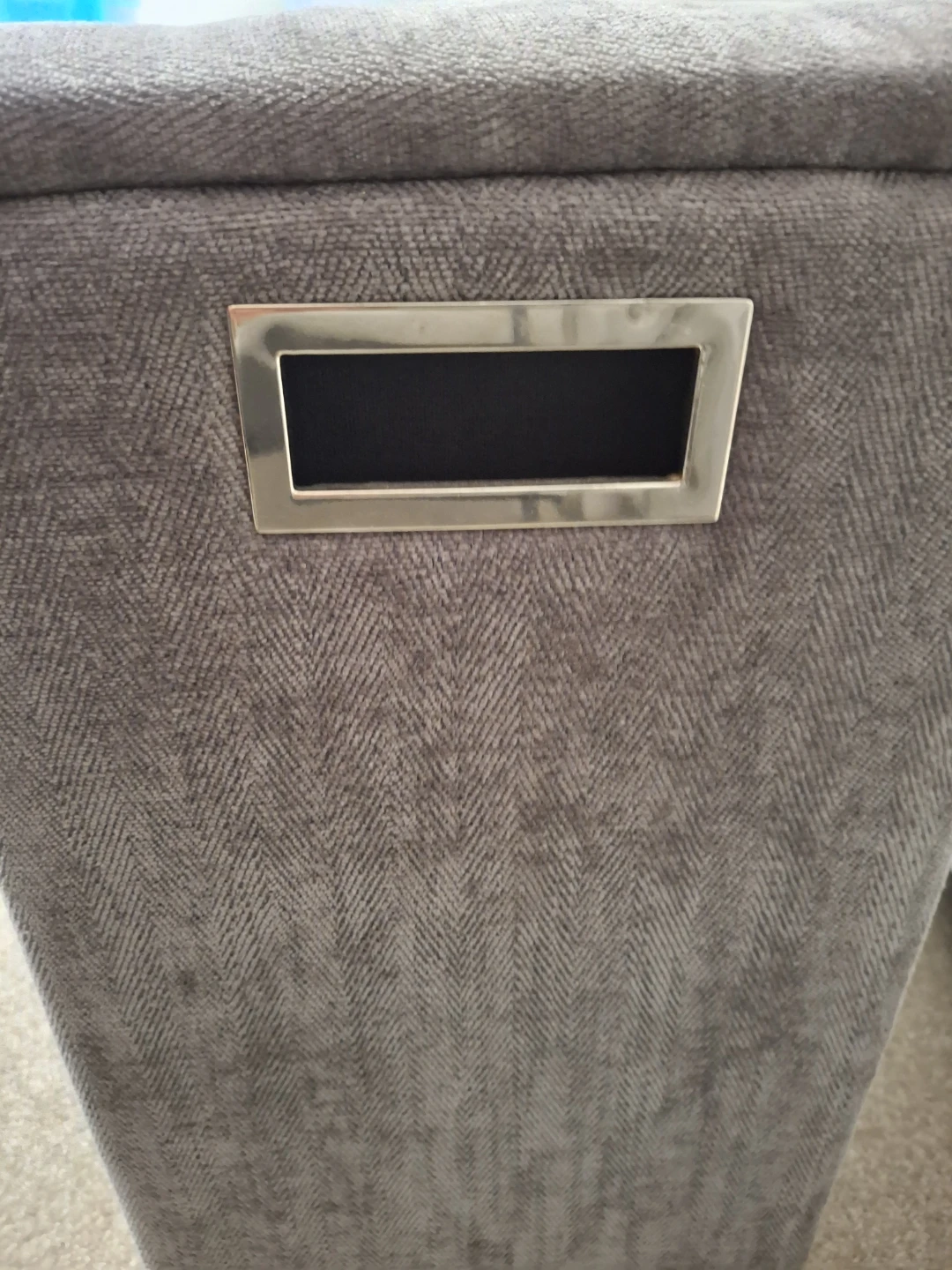 Grey Upholstered Storage Ottoman - photo 4