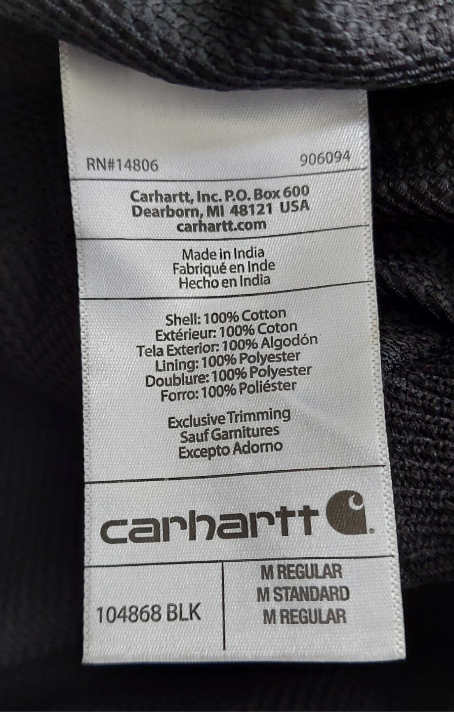NWOT 🆕 Carhartt Loose Fit Black Full Zip Hooded Jacket - photo 4