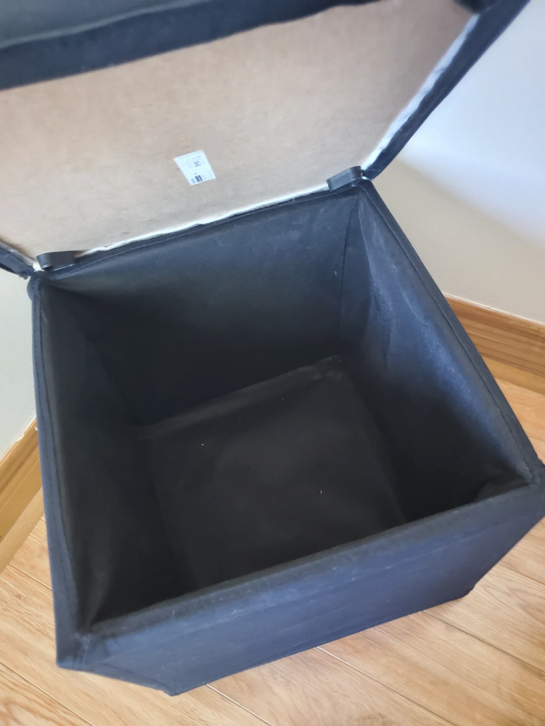 Black Collapsible Storage Ottoman - photo 2