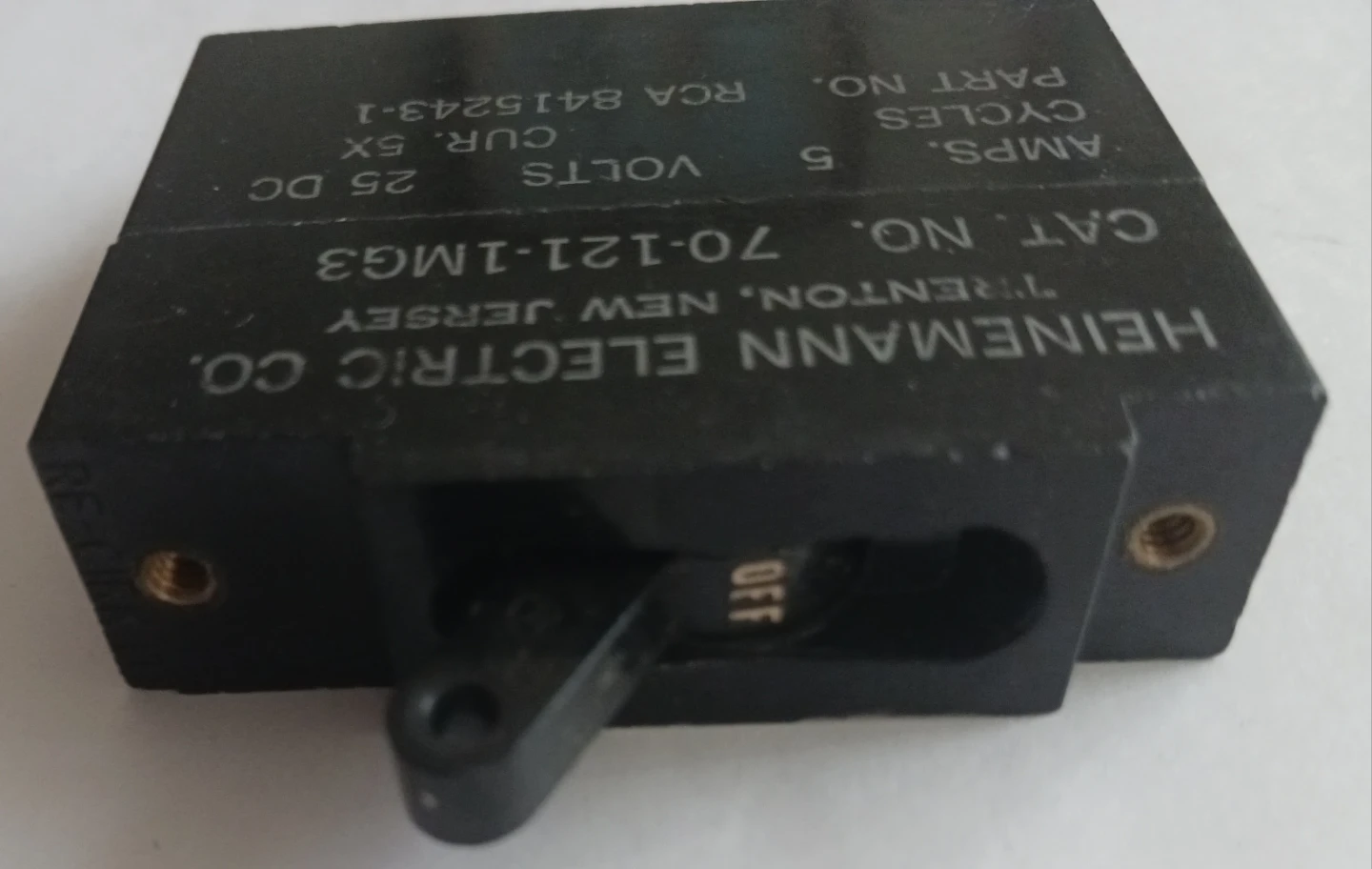 Heinemann Electric Co. Circuit Breaker 70-121-1MG3 - photo 3
