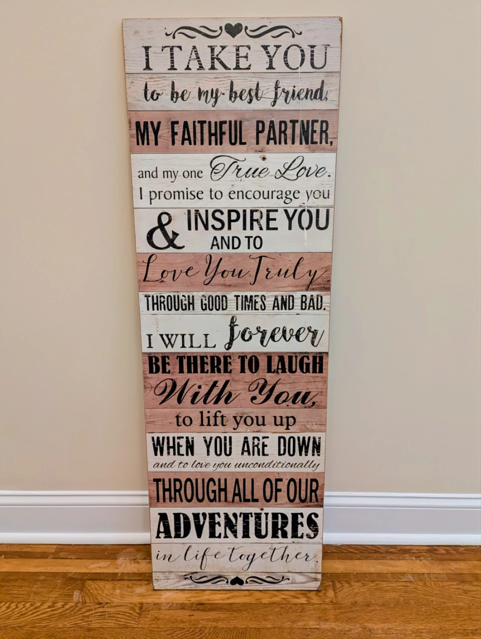 Wooden Wall Art - Wedding Vows