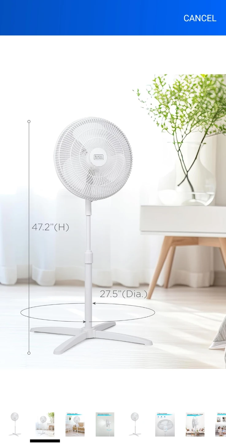 Black+Decker 16" Pedestal Fan - photo 4