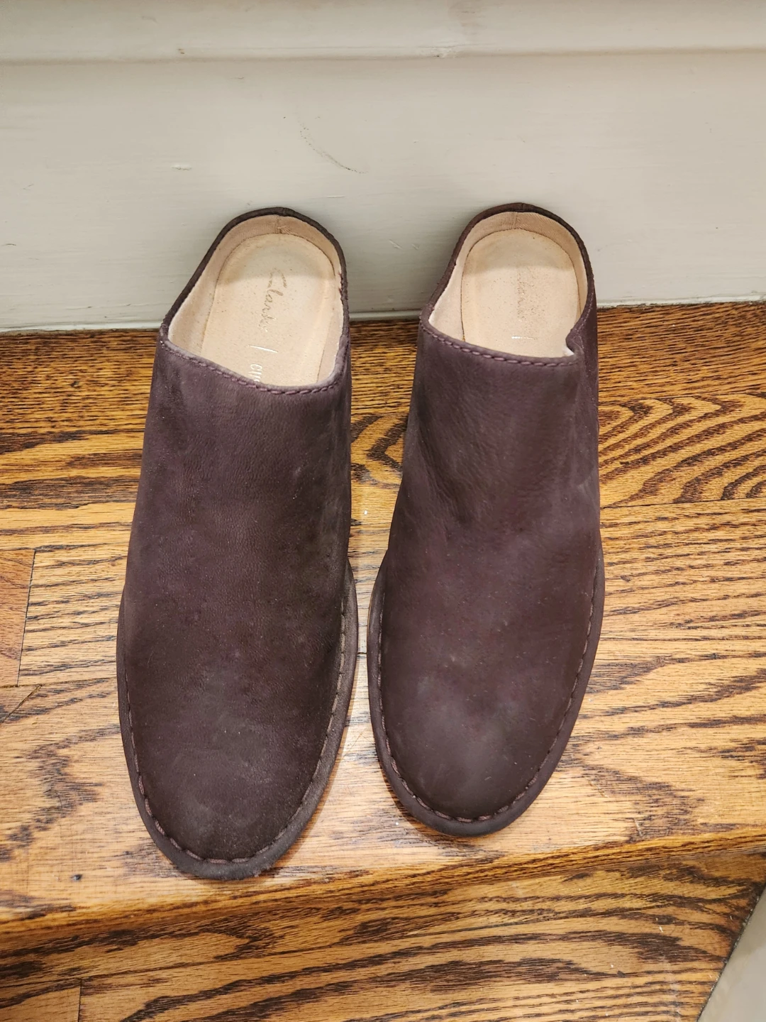 Clarks Suede Mules Size W7.5