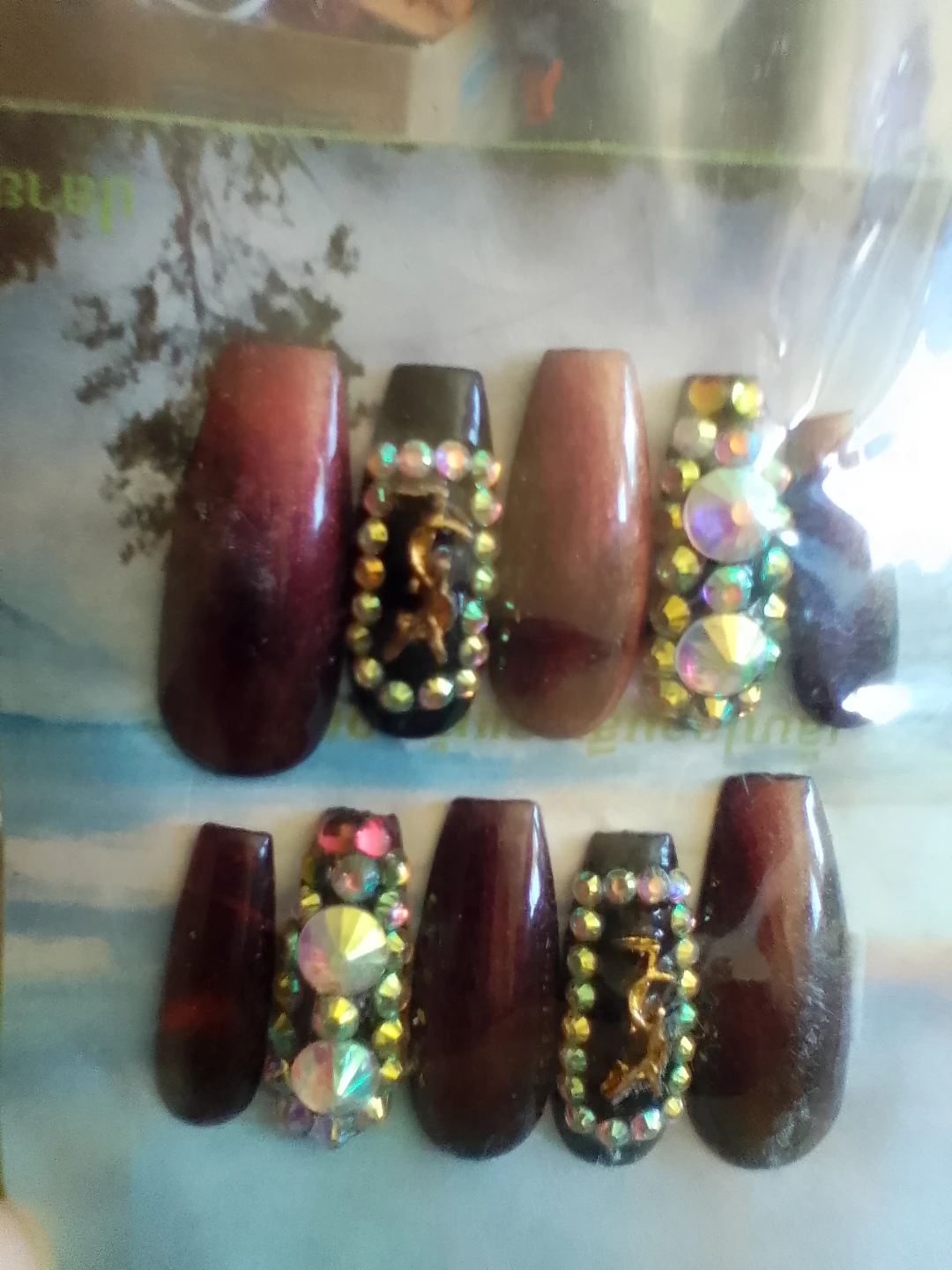 Assorted Press-On Nails with Rhinestones & Charms - photo 5