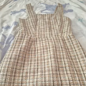 Tweed Plaid Pinafore Dress
