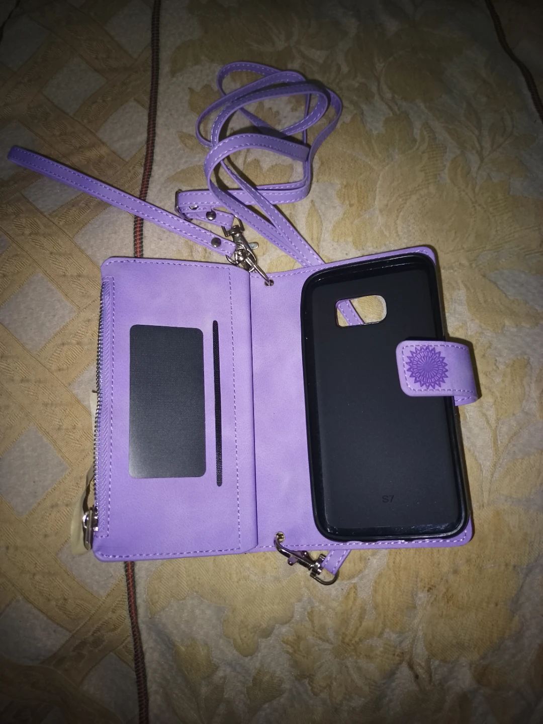 Purple Mandala Wallet Phone Case with Strap - photo 4