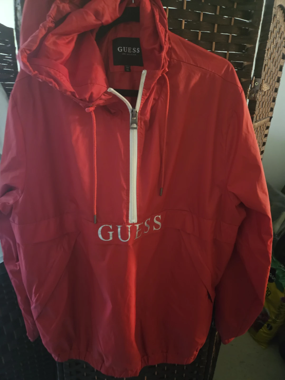 Red Guess Anorak Jacket