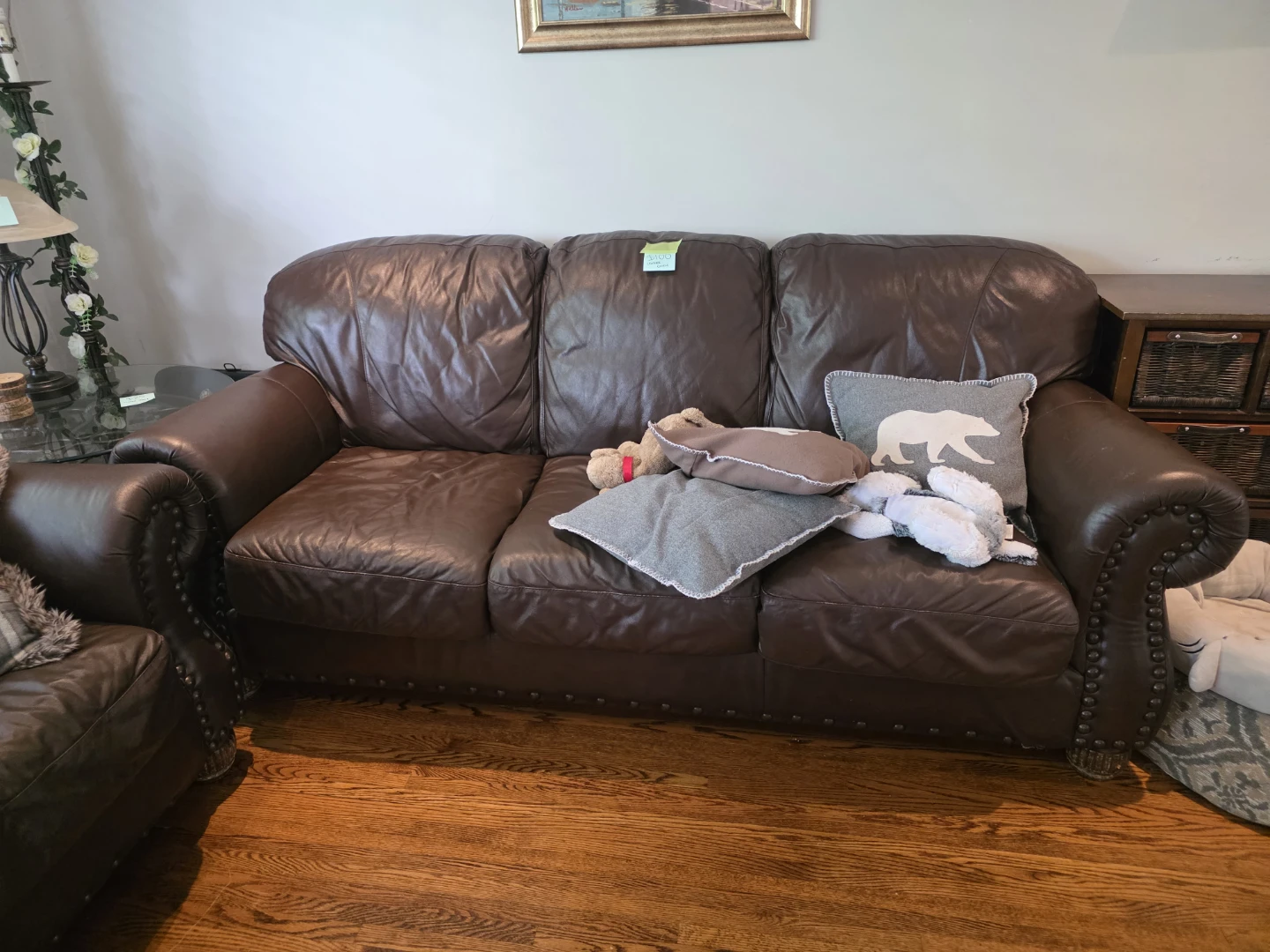 Dark Brown Leather Sofa