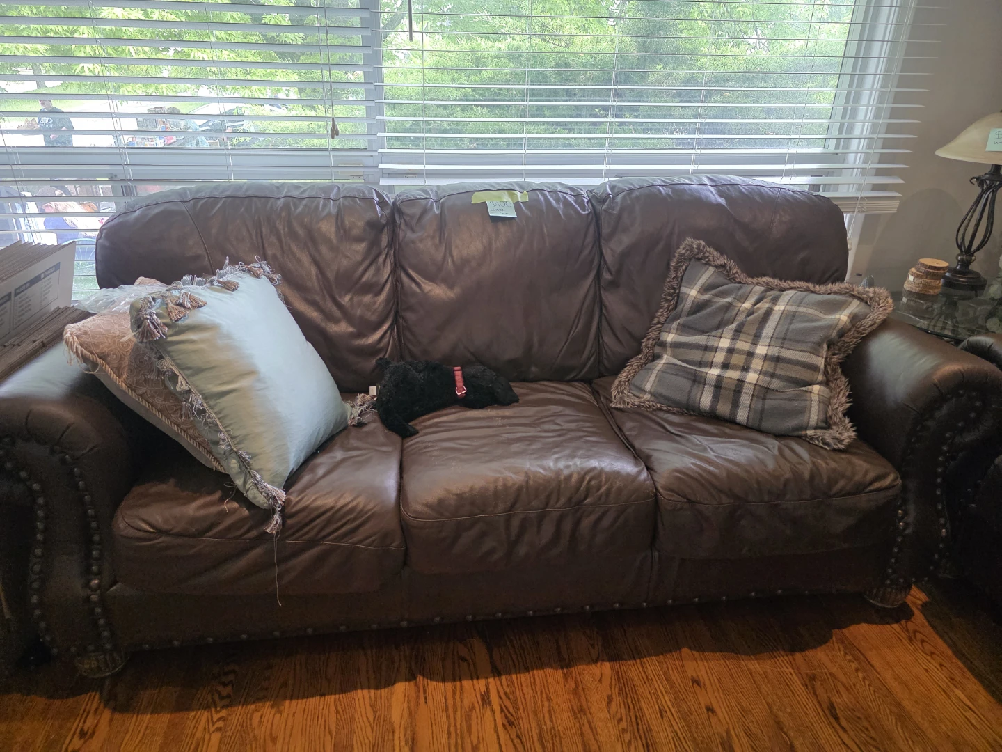 Dark Brown Leather Sofa - photo 2