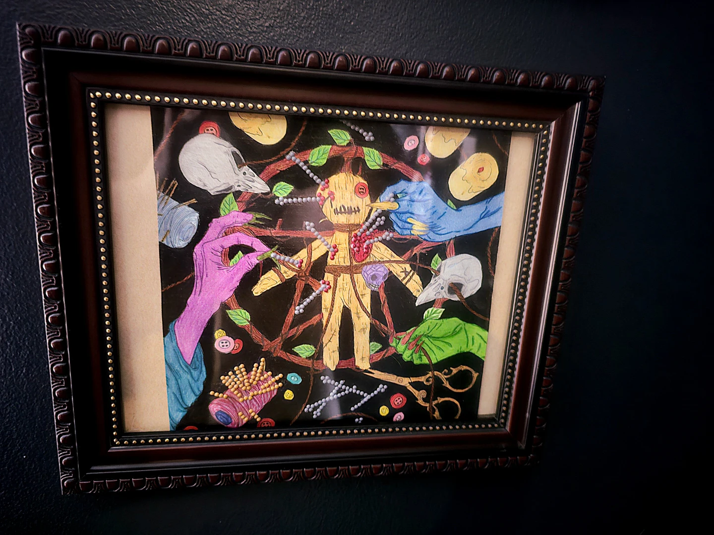 Framed Voodoo Doll Art