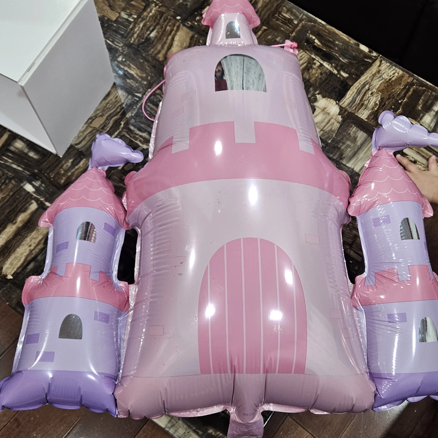 Pink Castle, Heart, Star & Number 1 Balloons