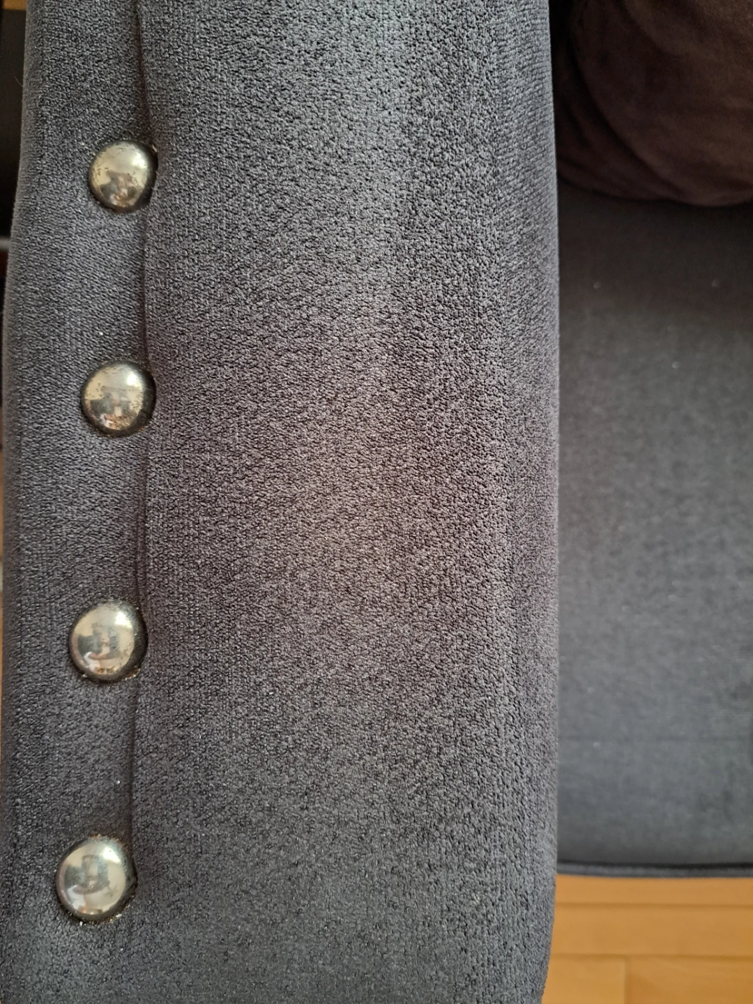 Dark Brown Sectional Sofa with Pillows - photo 2