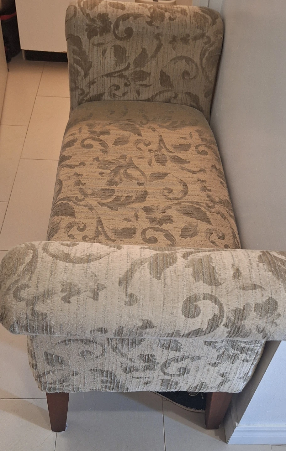 Floral Upholstered Bench