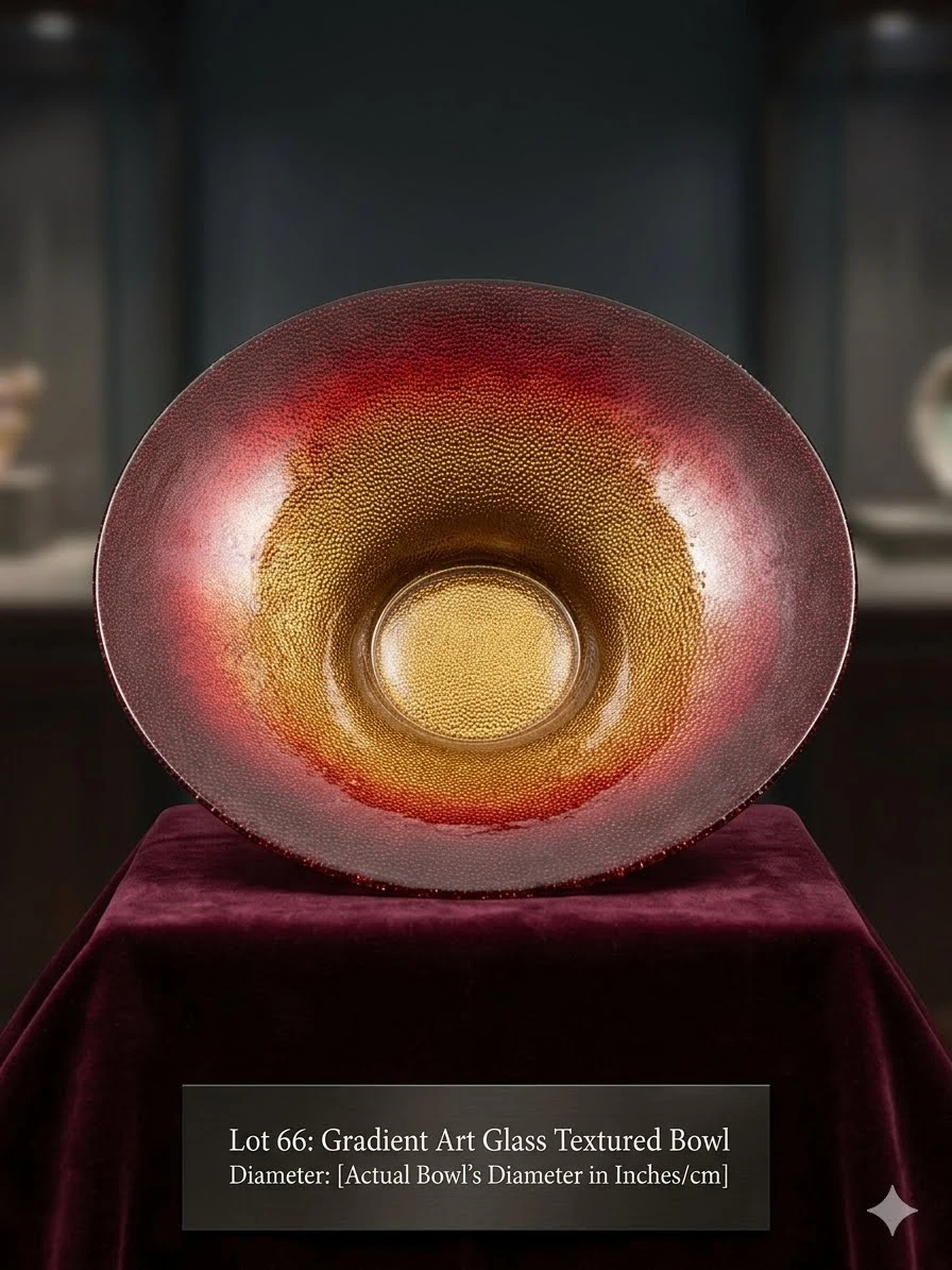Large Handcrafted Turkish Art Glass Centerpiece Bowl