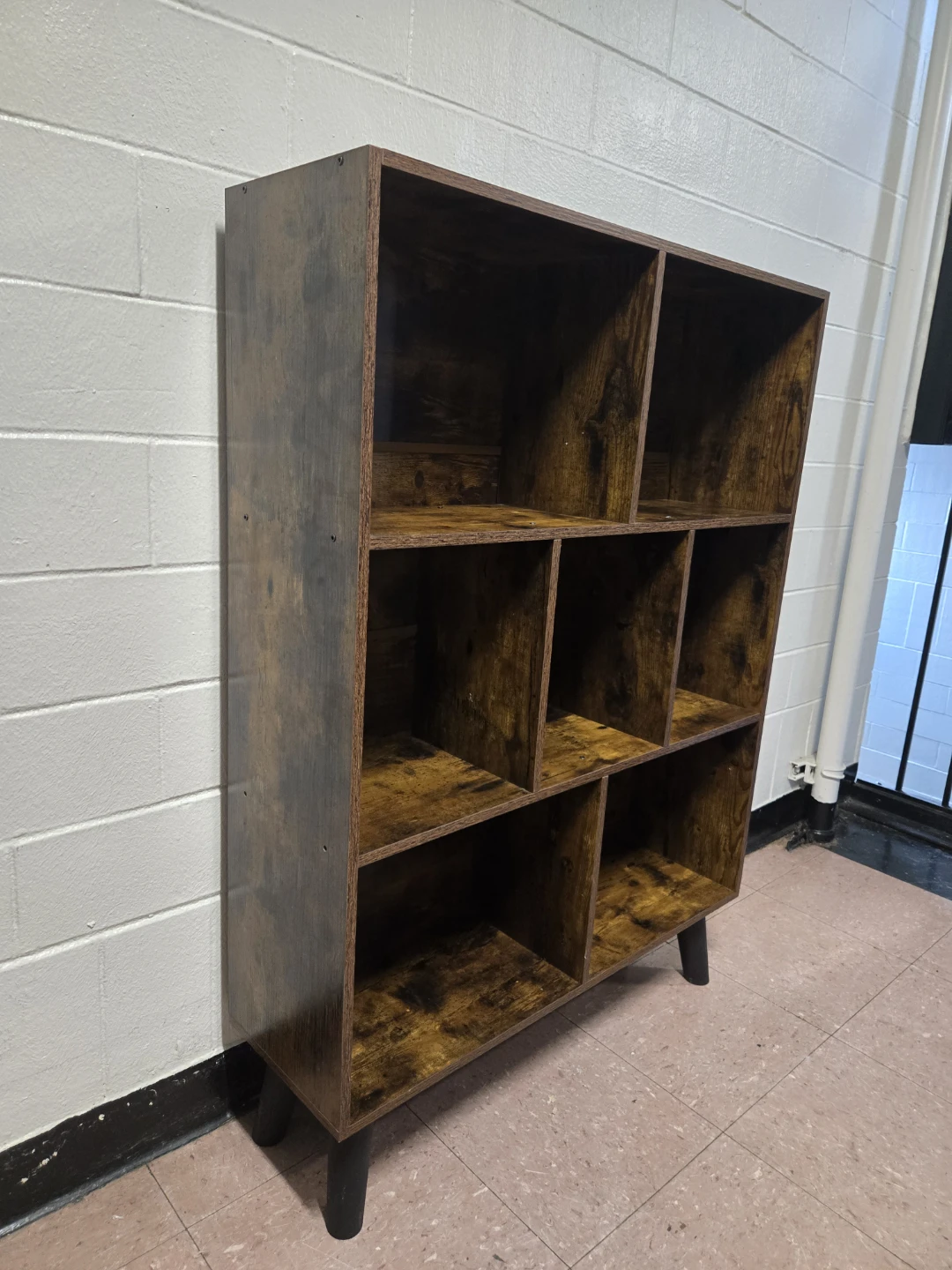 Rustic Dark Wood Storage Cabinet Shelf Unit - photo 4