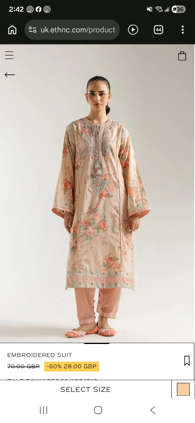Embroidered Suit - Pale Pink