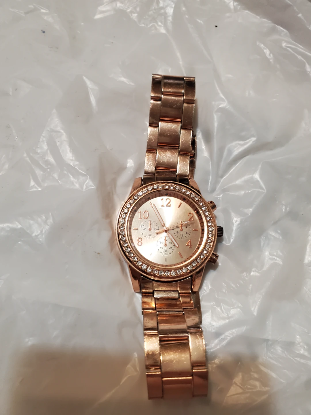 Rose Gold Tone Rhinestone Watch