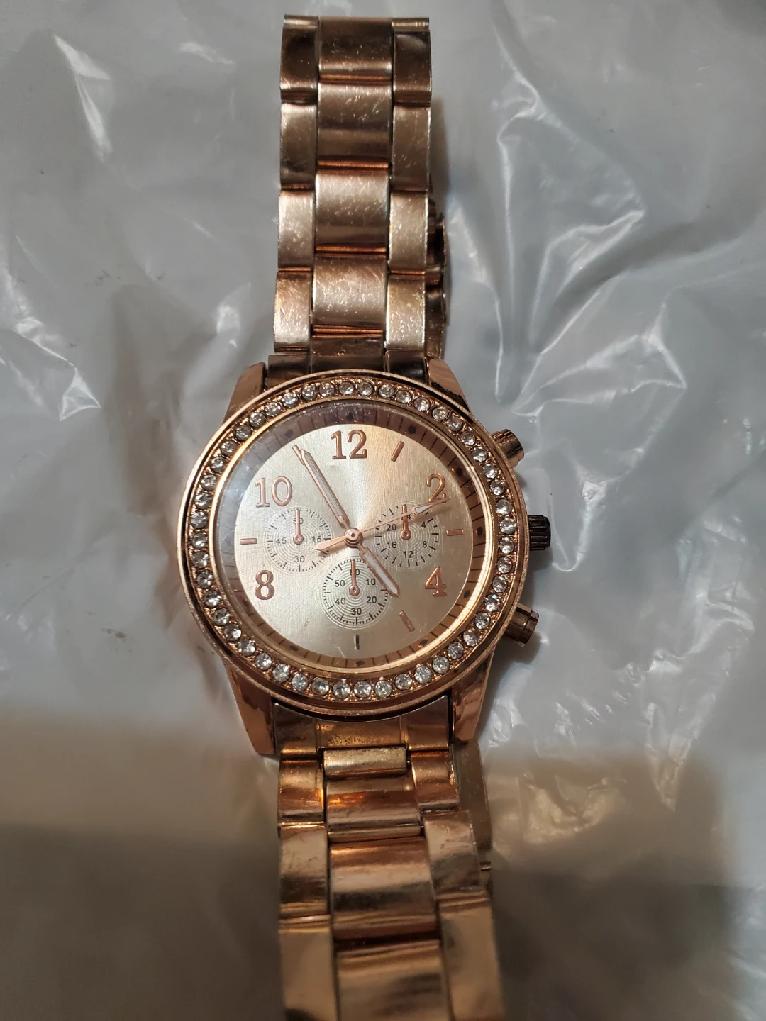 Rose Gold Tone Rhinestone Watch - photo 2