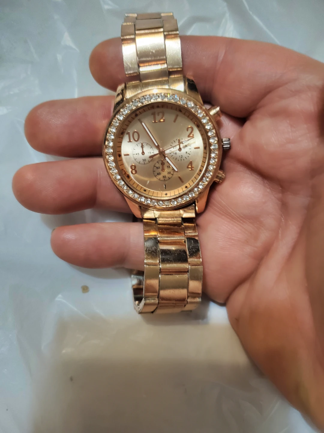 Rose Gold Tone Rhinestone Watch - photo 3