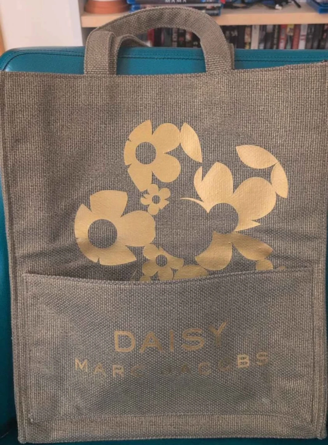 Marc Jacobs Daisy Woven Burlap Canvas Tote Bag