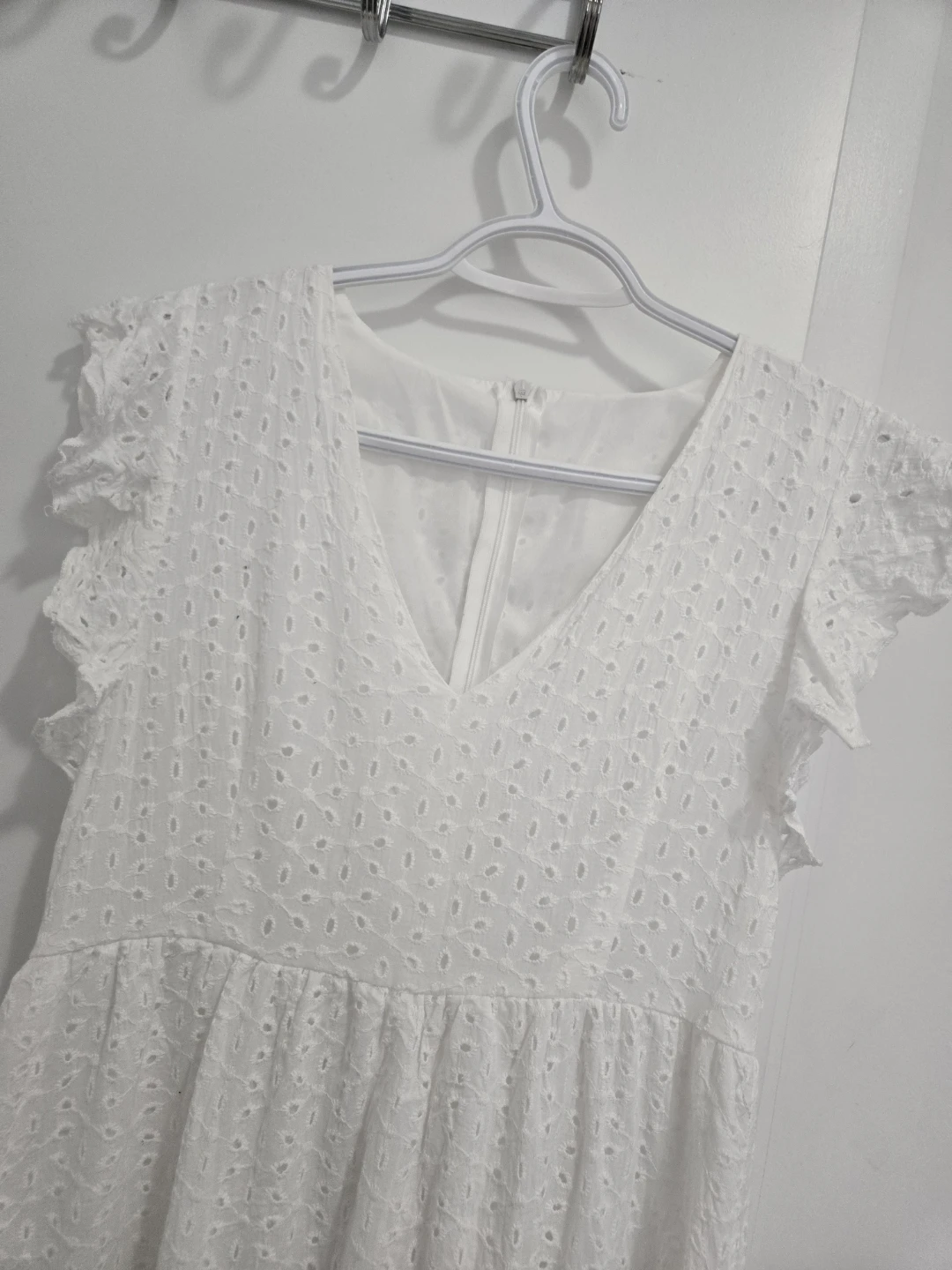 White Eyelet Ruffle Dress - photo 4