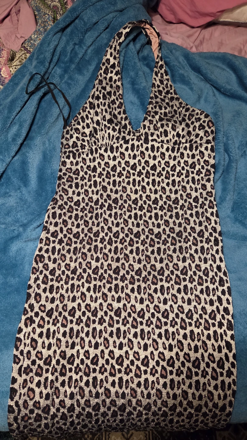 Halter floor length form fitting dress