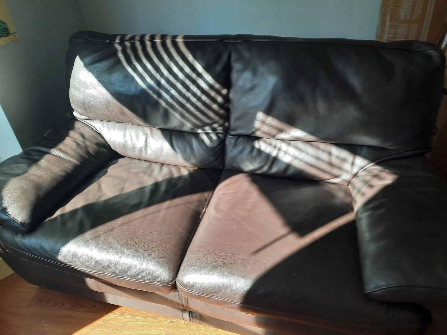 Brown Leather Loveseat