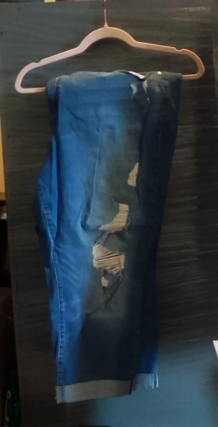 Blue Distressed Denim Jeans - photo 2