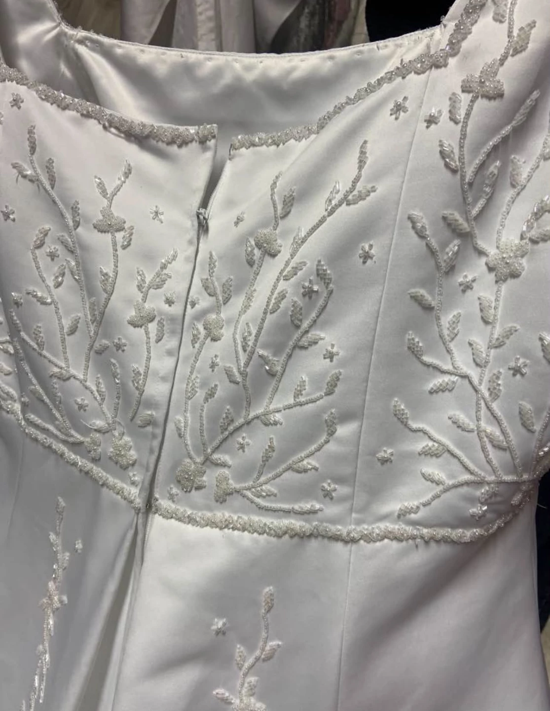 White Wedding Dress with Beading - photo 3