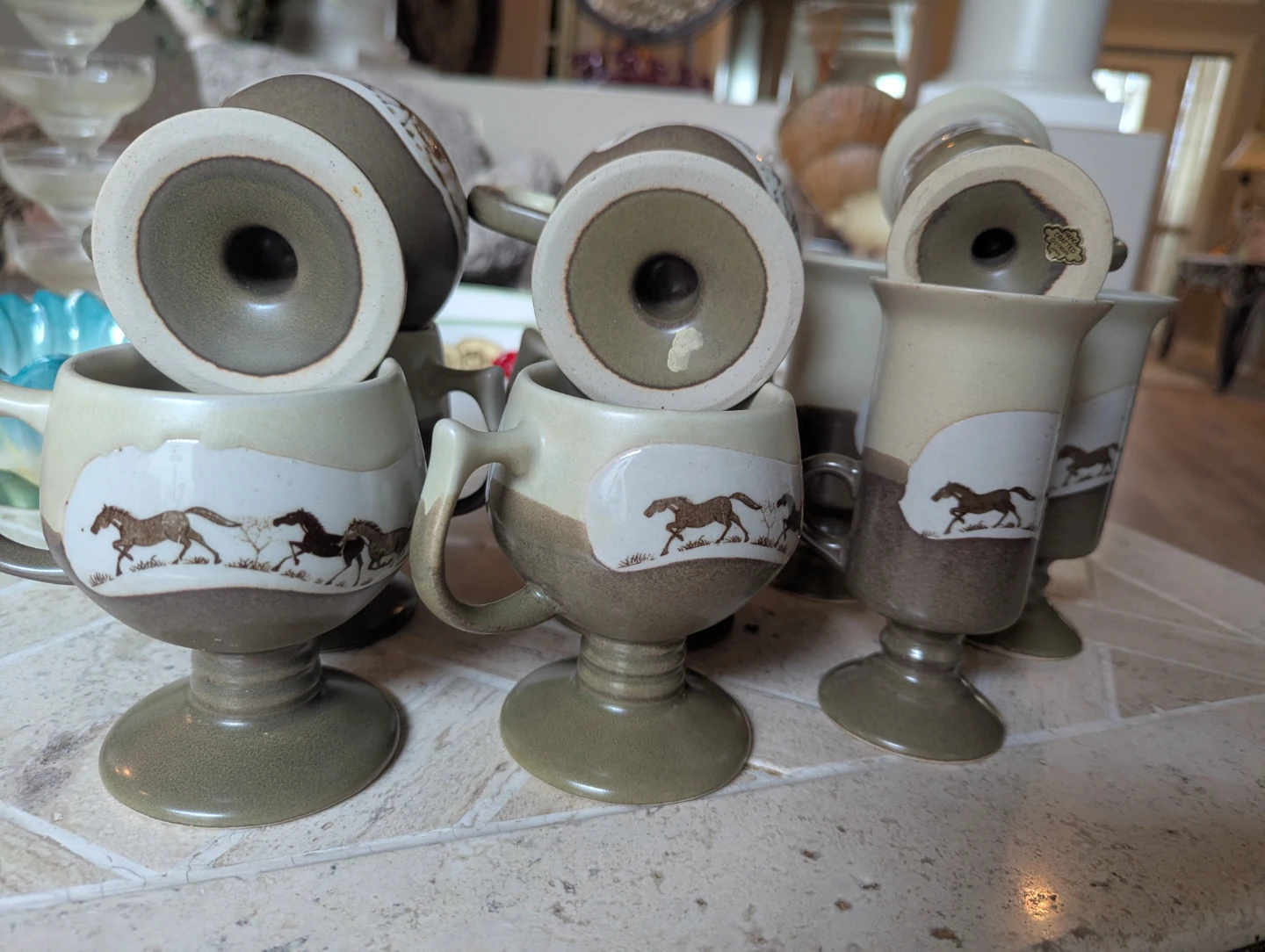 Ceramic Coffee Mugs and Plates Set - photo 2