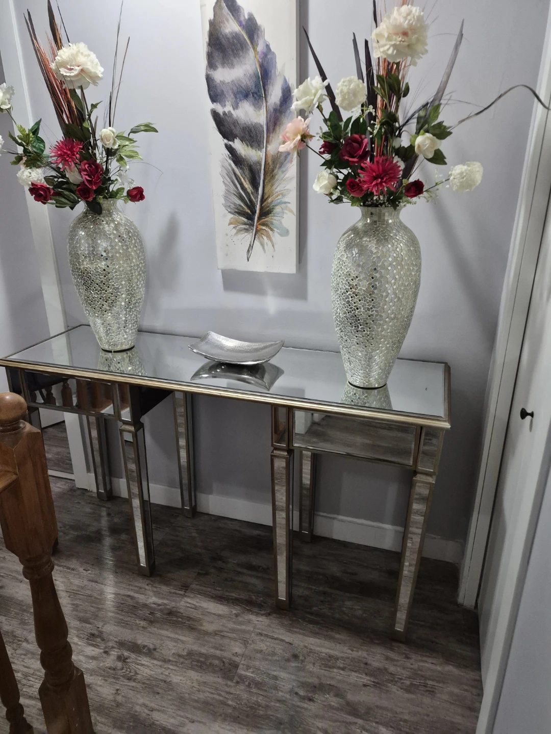 Mirrored Console Table ready description