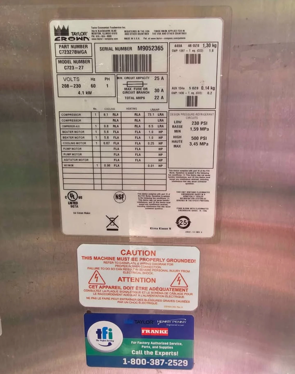 Taylor Soft Serve Freezer C723-27 - photo 3
