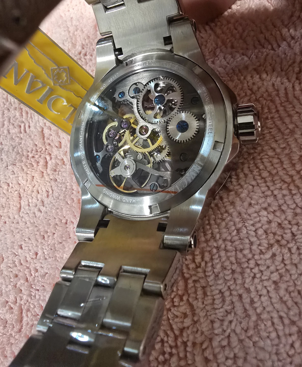 Invicta Skeleton Automatic Watch with Rainbow Bezel