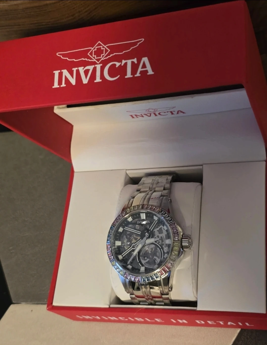 Invicta Skeleton Automatic Watch with Rainbow Bezel - photo 5