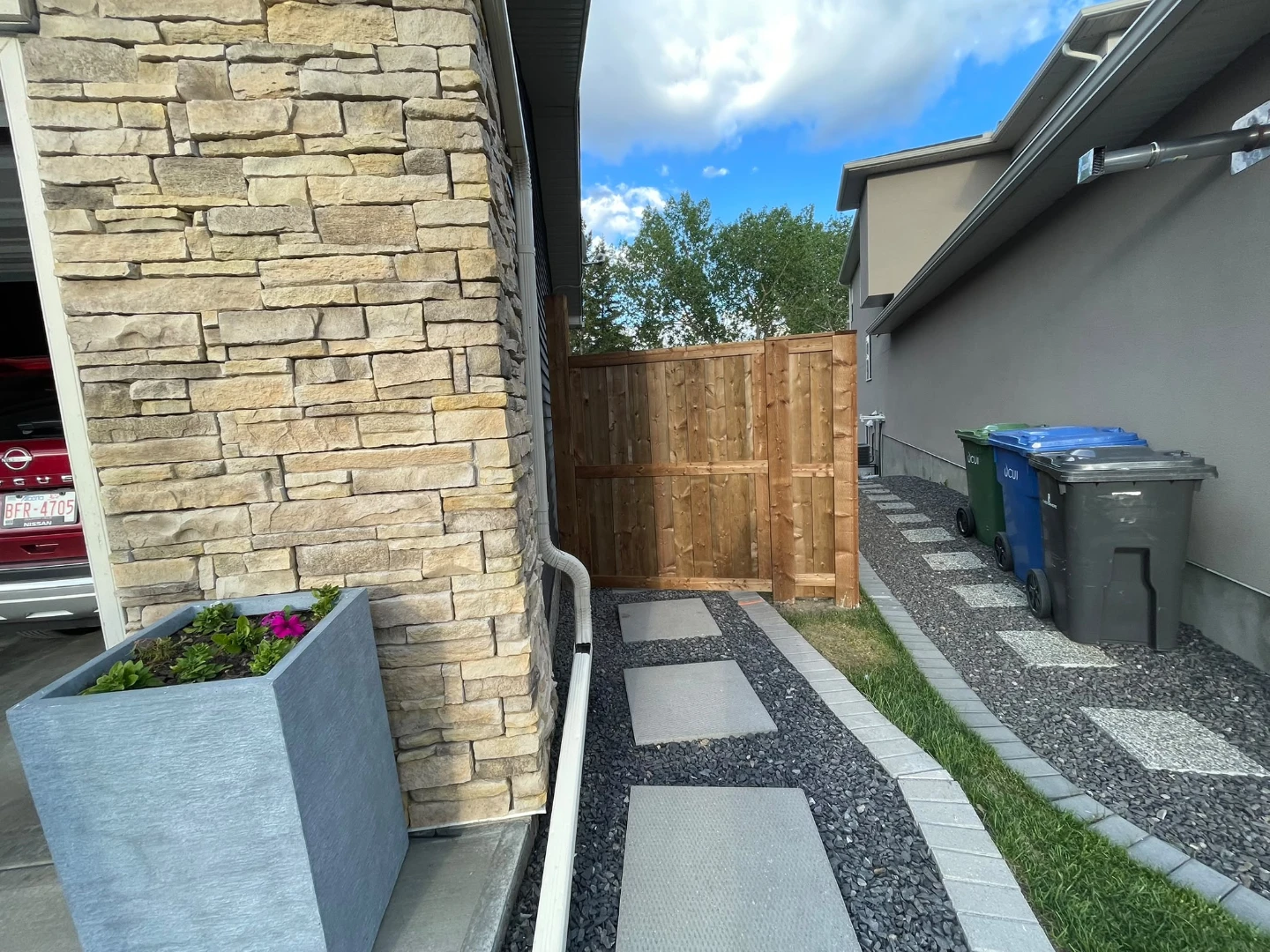 Wooden backyard fence