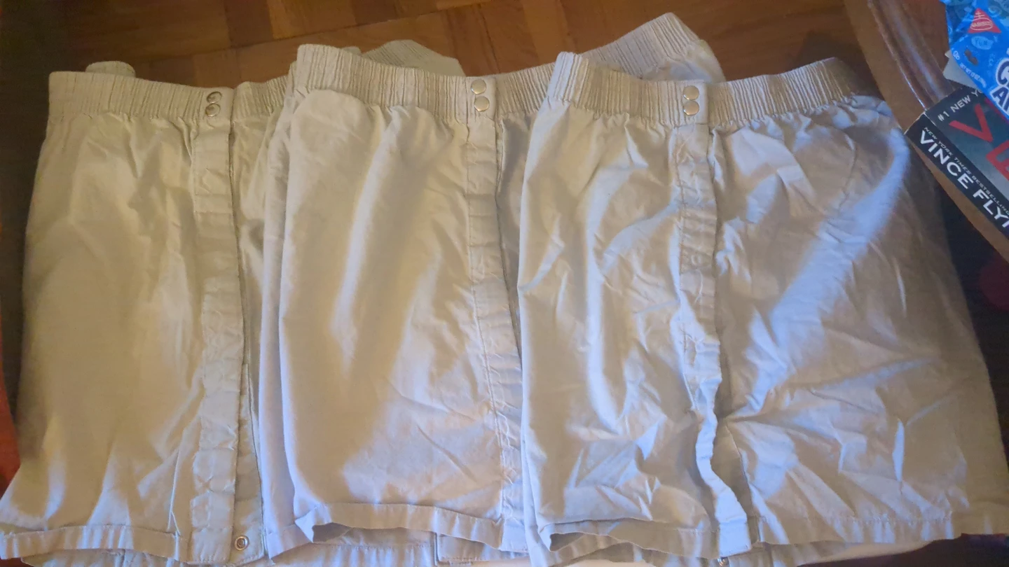 Three pairs of lightweight Tan Cargo Shorts - Size Large - photo 2