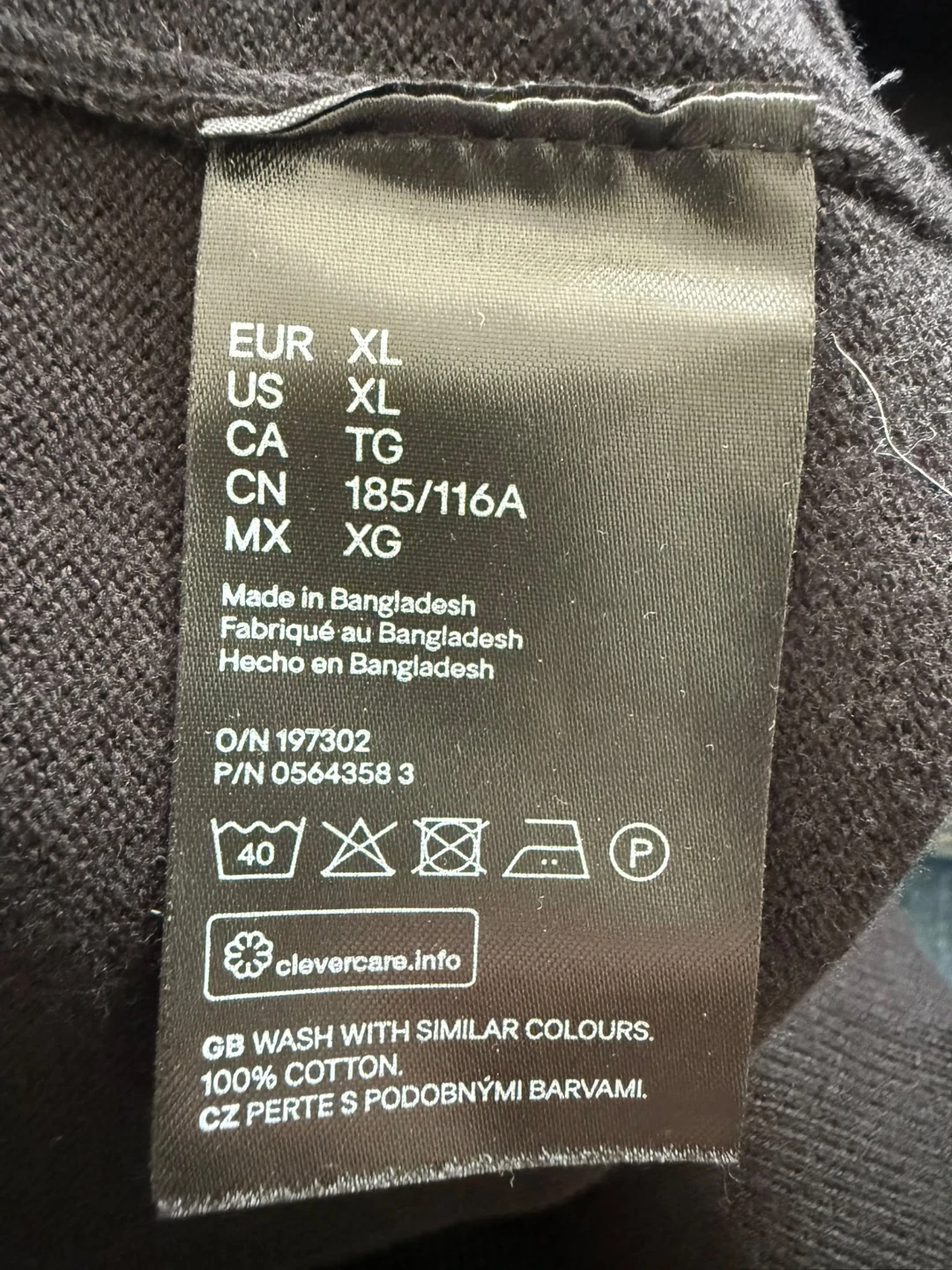 H&M Men's Black Cotton Sweater - XL - photo 4