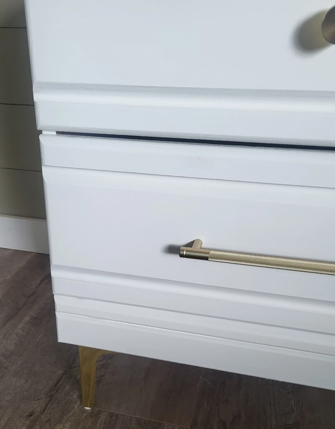 White Nightstands with Gold Accents (Set of 2) - photo 4
