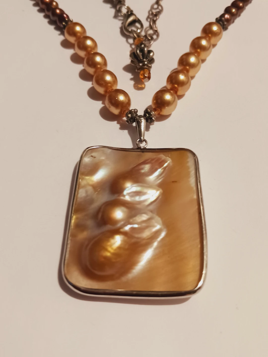 Gorgeous Sterling Silver Pearl Pendant Freshwater Pearl Necklace - photo 2