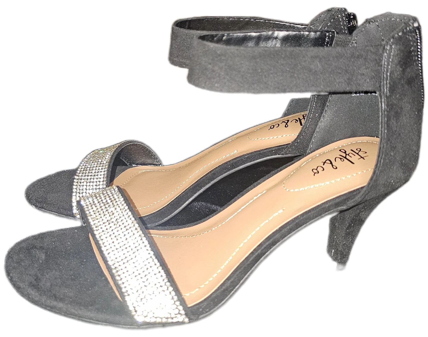 Style & Co Black Heeled Sandals with Rhinestones ⚽️ - photo 3