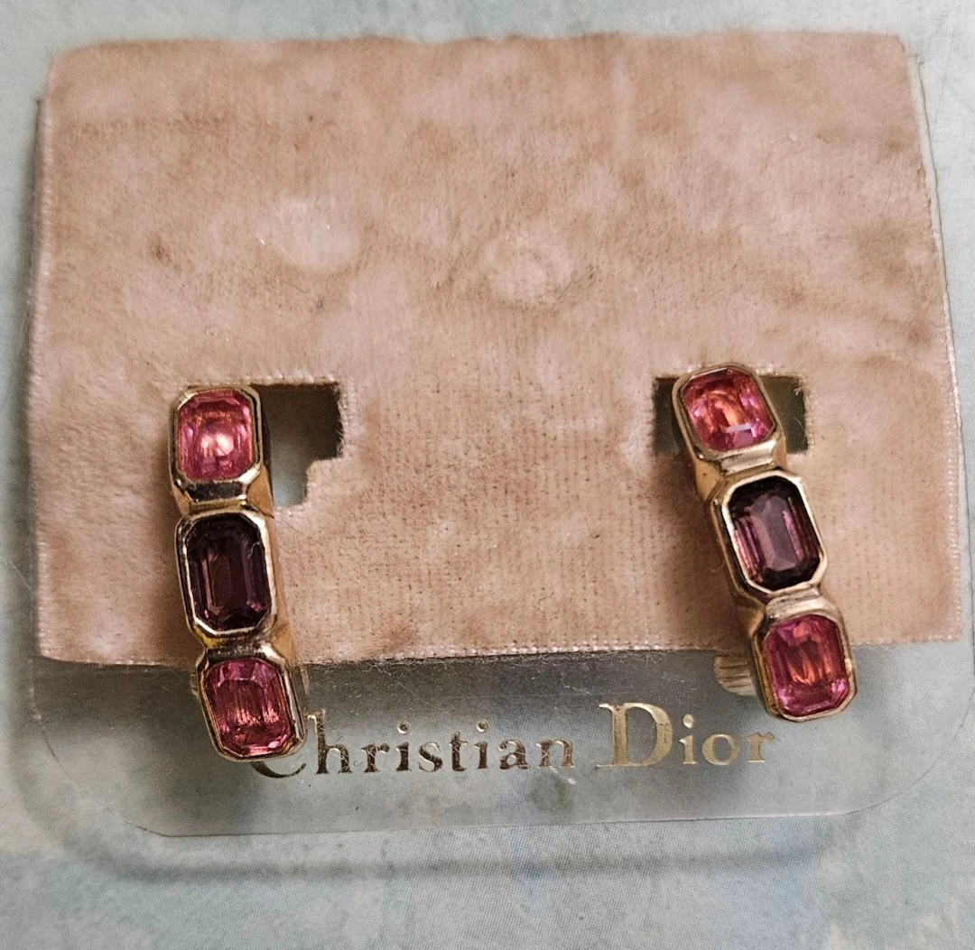 Christian Dior Gemstone Clip-On Earrings