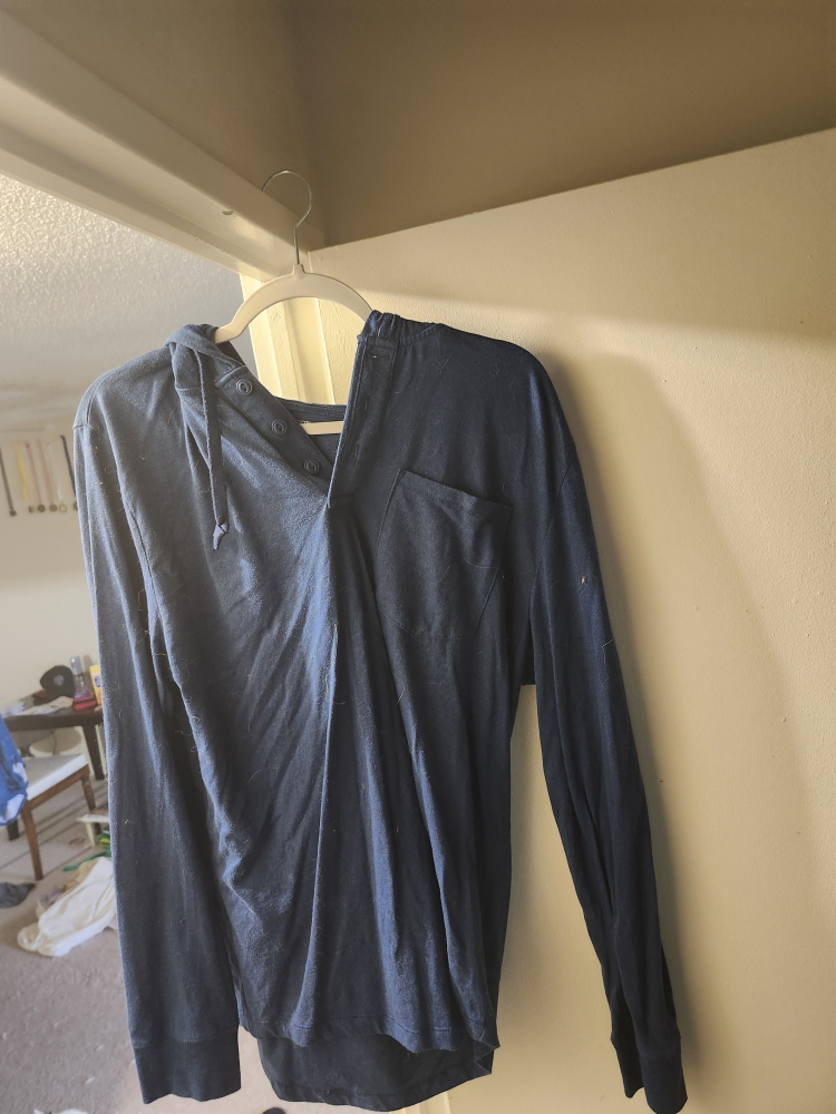Men's Navy Hoodie Long Sleeve Shirt