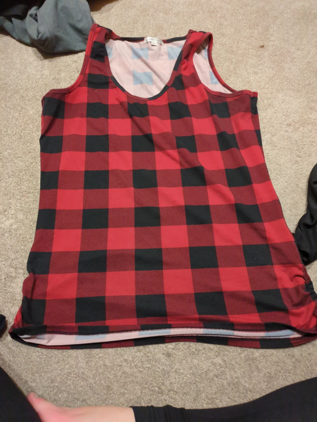 Red and Black Buffalo Plaid Tank Top 1X