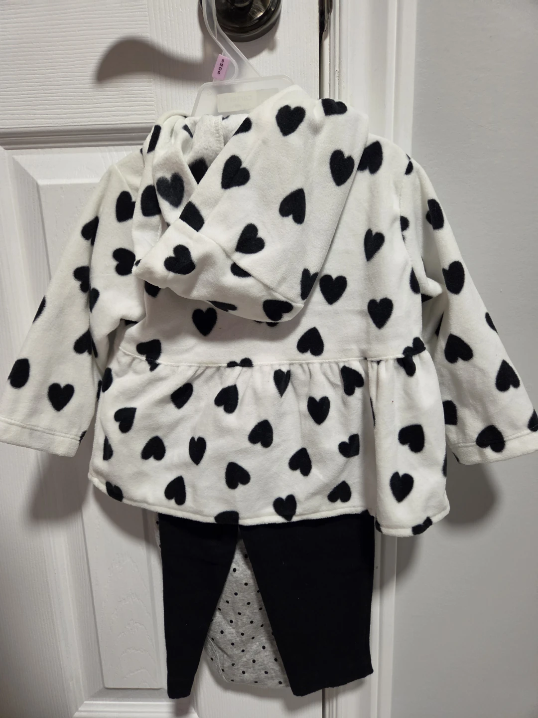 Carter's Baby Girl Heart Fleece Jacket & Bodysuit Set - 9 Months - photo 2
